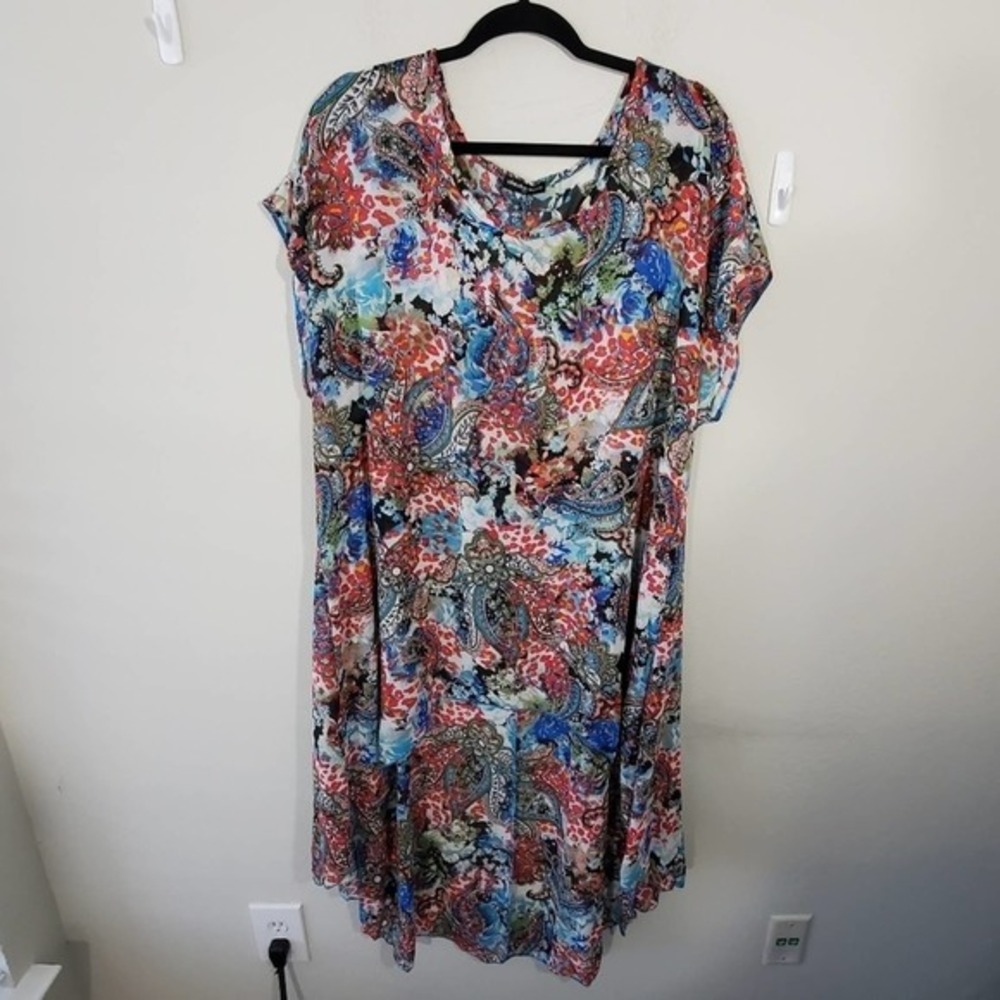 Cha-cha Vente paisley floral high low tunic plus